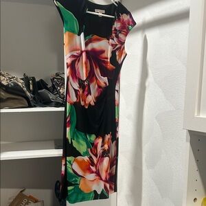 Floral Print Black Dress